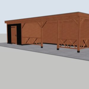 Douglas berging met landelijke veranda – 950 x 300 cm