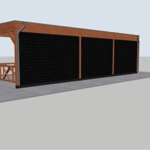 Douglas berging met landelijke veranda – 950 x 300 cm