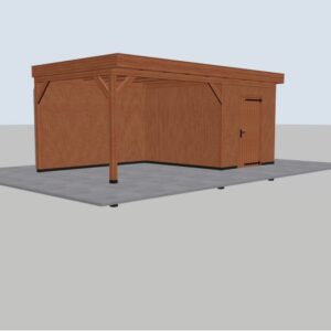 Douglas berging met veranda – 600 x 300 cm