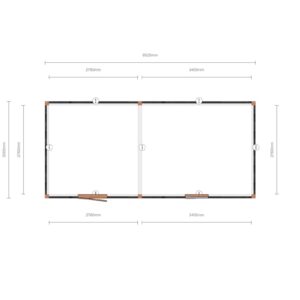 Douglas berging plat dak – 660 x 300 cm