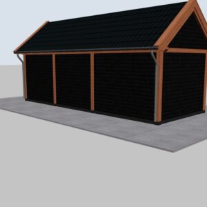 Douglas berging met glazen schuifwanden – 780 x 300 cm