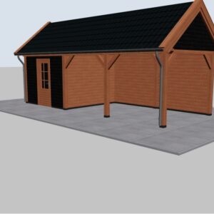 Douglas berging met open veranda – 780 x 300 cm