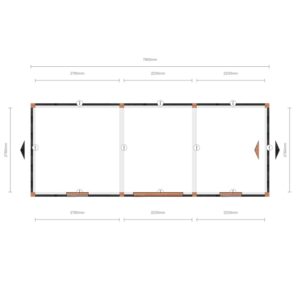 Luxe Douglas berging met zadeldak – 780 x 300 cm